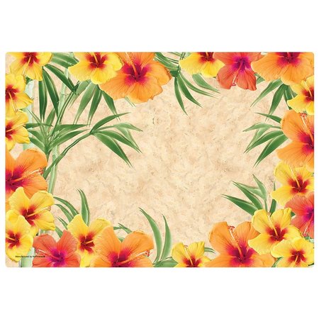 HOFFMASTER 10" x 14" Hibiscus Paper Placemats, PK1000 311112